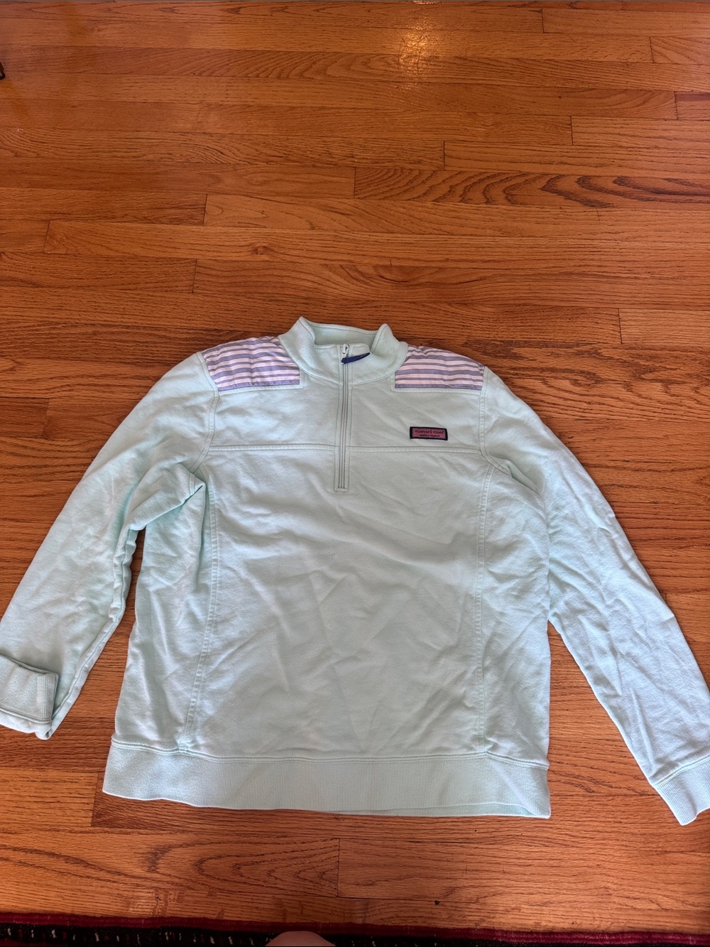 Boys Light Mint Quarter-Zip Pullover Sweater